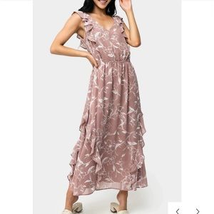 Gibsonlook NWT Woodrose Ivory Floral Maxi Dress